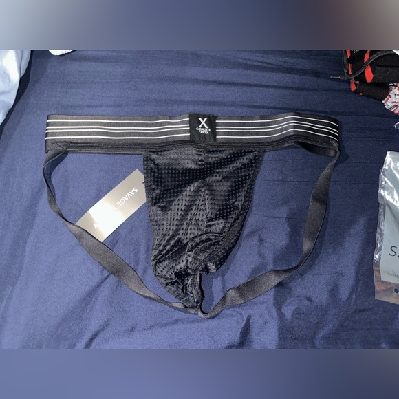 Savage X Fenty Black Men's mesh jockstrap - Picture 1 of 3